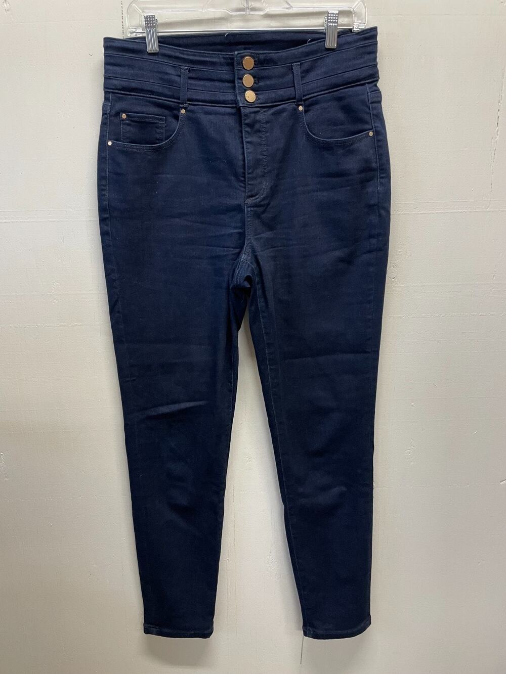 Ann Taylor Hi-Rise The Skinny Jeans Curvy Fit Triple Button Fly Closure Size 12